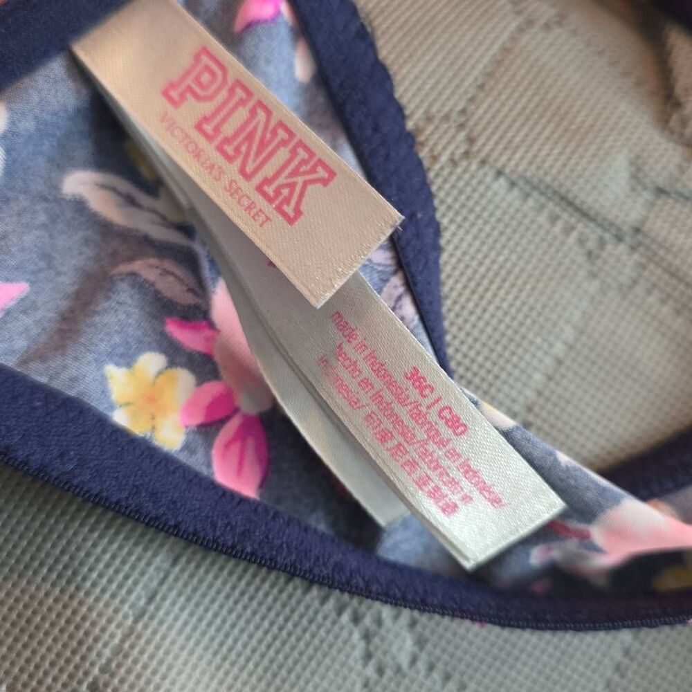 Pink Victoria's Secret Women's Size 36C Navy Pink Floral Padded Front Close Bra - Picture 5 of 5
